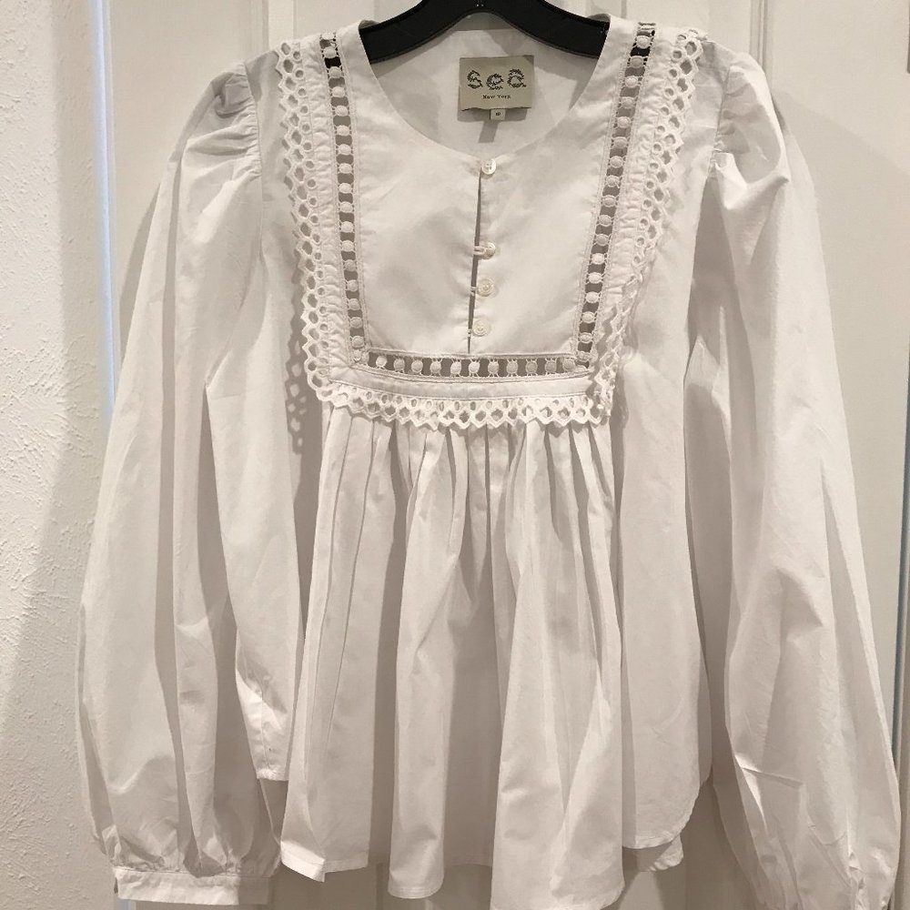 Sea New York White Blouse Size 10